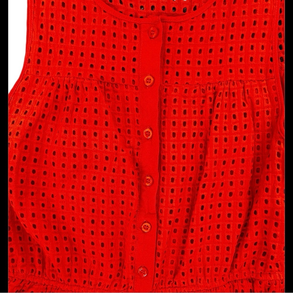 Melloday orange Eyelet Ruffle Hem dress Nordstrom - Picture 3 of 13